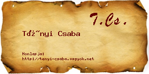 Tényi Csaba névjegykártya