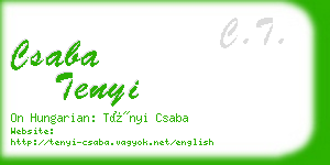 csaba tenyi business card